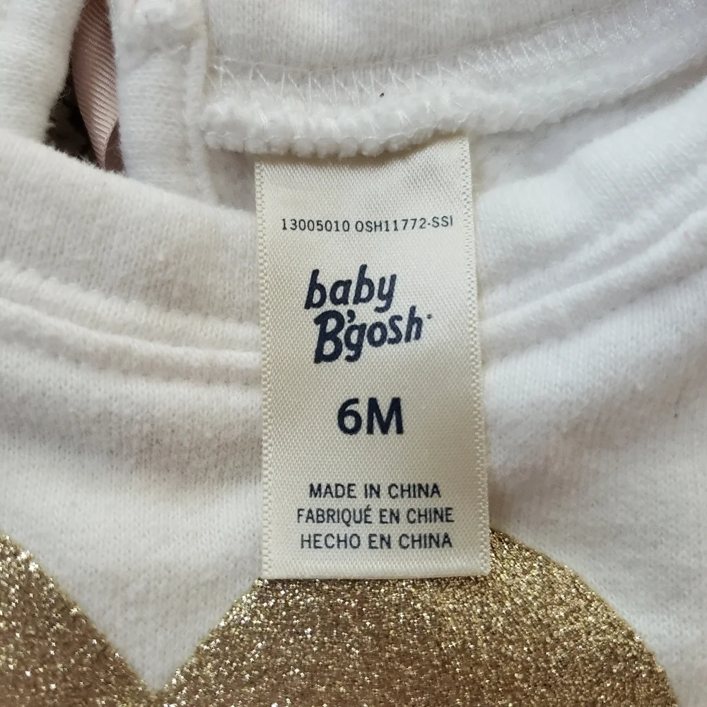 Oshkosh B'gosh Sweatshirt 12m Gold Glitter Heart